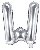 Globo de foil Letra ''W'', 35cm, plata